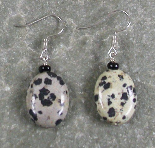 Dalmatian Jasper Sterling Silver Earrings