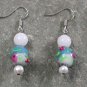 Jade Lampwork Pearl Sterling Silver Earrings