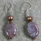 Crazy Agate Pearl Sterling Silver Earrings
