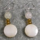 Yellow Jade Sterling Silver Earrings