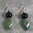 Black Agate Fancy Jasper Sterling Silver Earrings
