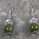 Unakite Quartz Sterling Silver Earrings