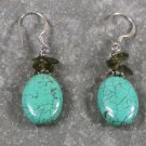 Turquoise Smoky Quartz Sterling Silver Earrings