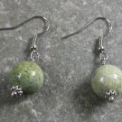Green Coral Sterling Silver Earrings