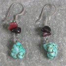 Tourmaline Turquoise Sterling Silver Earrings