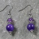 Purple Jade Sterling Silver Earrings