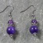 Purple Jade Sterling Silver Earrings