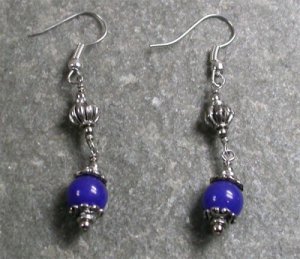 Blue Jade Sterling Silver Earrings