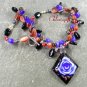 FLOWER LAMPWORK AGATE CAT EYE PEARLS NECKLACE