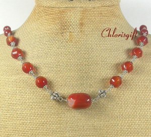 NATURAL RED CARNELIAN NECKLACE