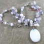 OPALITE & WHITE JADE & CAT EYE & CRYSTAL NECKLACE