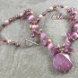 OCEAN JASPER & CAT EYE & FRESH WATER PEARLS NECKLACE