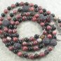 LONG! 40 BLACK CINNABAR AGATE ARTISTIC JASPER NECKLACE