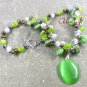 GREEN CAT EYE TURQUOISE FW PEARL NECKLACE