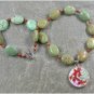 MING DYNASTY POTTERY SHARD GREEN TURQUOISE NECKLACE