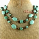 LONG! 40 TURQUOISE FRESH WATER PEARLS NECKLACE