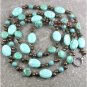 LONG! 40 TURQUOISE FRESH WATER PEARLS NECKLACE