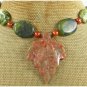 AUTUMN JASPER LEAF & YELLOW TURQUOISE NECKLACE