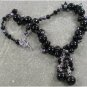 BLACK AGATE & CRYSTAL & PEARL NECKLACE