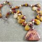 BACCIATED JASPER & YELLOW JADE & MOOKITE NECKLACE