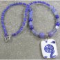 MING DYNASTY POTTERY SHARD & BLUE AGATE JADE NECKLACE