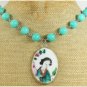 MING DYNASTY POTTERY SHARD & BLUE JADE NECKLACE