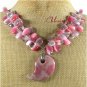 RHODONITE CAT EYE CRYSTAL NECKLACE