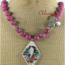 POTTERY SHARD PINK JADE JASPER NECKLACE
