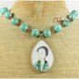 POTTERY SHARD TURQUOISE AGATE NECKLACE