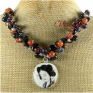 POTTERY SHARD JADE AGATE JASPER NECKLACE