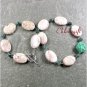GREEN CINNABAR WHITE TURQUOISE MOSS AGATE NECKLACE