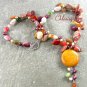 YELLOW JASPER MOOKITE CRAZY AGATE CANDY JADE NECKLACE