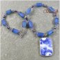POTTERY SHARD & BLUE AGATE NECKLACE