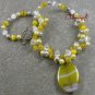 YELLOW AGATE & CAT EYE & FRESH WATER PEARLS NECKLACE