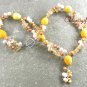 ORANGE CORAL & CITRINE QUARTZ & PEARL NECKLACE