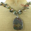 FANCY JASPER & CRYSTAL NECKLACE