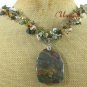 FANCY JASPER & CRYSTAL NECKLACE