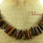 TIGER EYE & PICTURE JASPER & WOOD JASPER NECKLACE