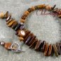TIGER EYE & PICTURE JASPER & WOOD JASPER NECKLACE