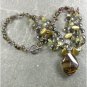 TIGER QUARTZ CAT EYE CRYSTAL PEARLS NECKLACE
