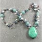 TURQUOISE & TREE AGATE & FRESH WATER PEARLS NECKLACE