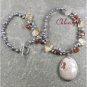 FOSSIL AGATE RED AGATE CITRINE FW PEARLS NECKLACE