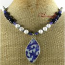 POTTERY SHARD GOLDSTONE TURQUOISE NECKLACE