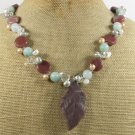CHOCOLATE AVENTURINE & AMAZONITE & CRYSTAL NECKLACE