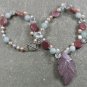 CHOCOLATE AVENTURINE & AMAZONITE & CRYSTAL NECKLACE