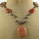HONEY JADE & AUTUMN JASPER & FW PEARL NECKLACE