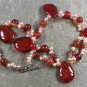 RED CARNELIAN & FRESH WATER PEARLS NECKLACE