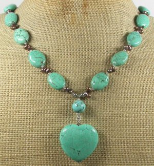 TURQUOISE & FRESH WATER PEARLS NECKLACE