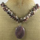 CHOCOLATE AVENTURINE RHODONITE COFFEE JASPER NECKLACE