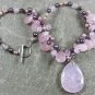 PINK QUARTZ & ROSE QUARTZ & FRESH WATER PEARLS NECKLACE